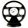 Desktop Steering Wheel Shape Alarm Clock-BLACK